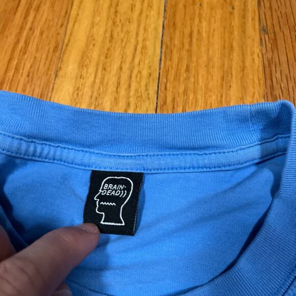 Brain Dead x Wide Eye China Blue T-Shirt Head Logo Size Small Streetwear - Picture 3 of 7